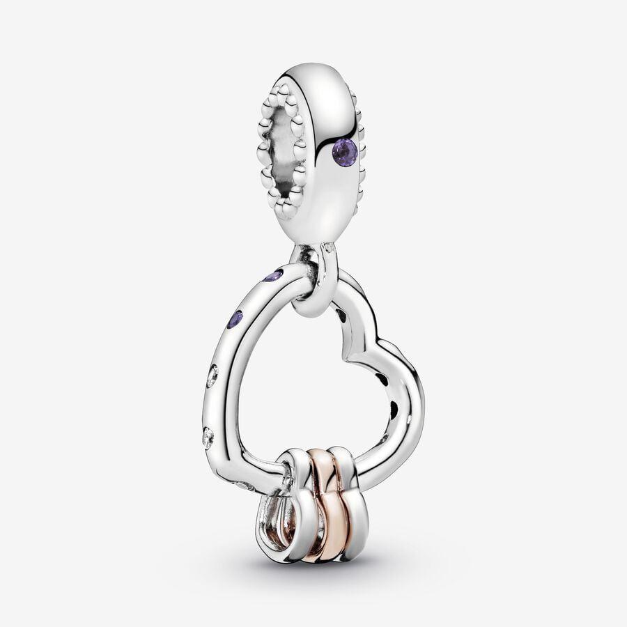 Pandora Charm, Heart Full of Hearts Dangle Material: Sølv,Rosé Gull