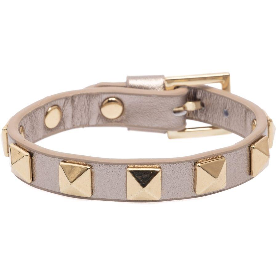 DARK DEPARTMENT Armbånd, Leather Stud i Champagne Metallic (1151) Material: Skinn