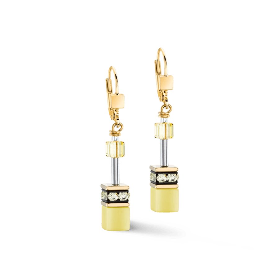 Coeur De Lion Ørepynt, GeoCUBE® Iconic Mono Gold Earrings Yellow (402020-0120) Material: Stål