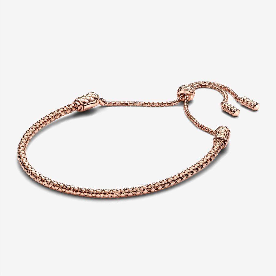 Pandora Armbånd, Rosé Studded Chain Slider Material: Rosé Gull