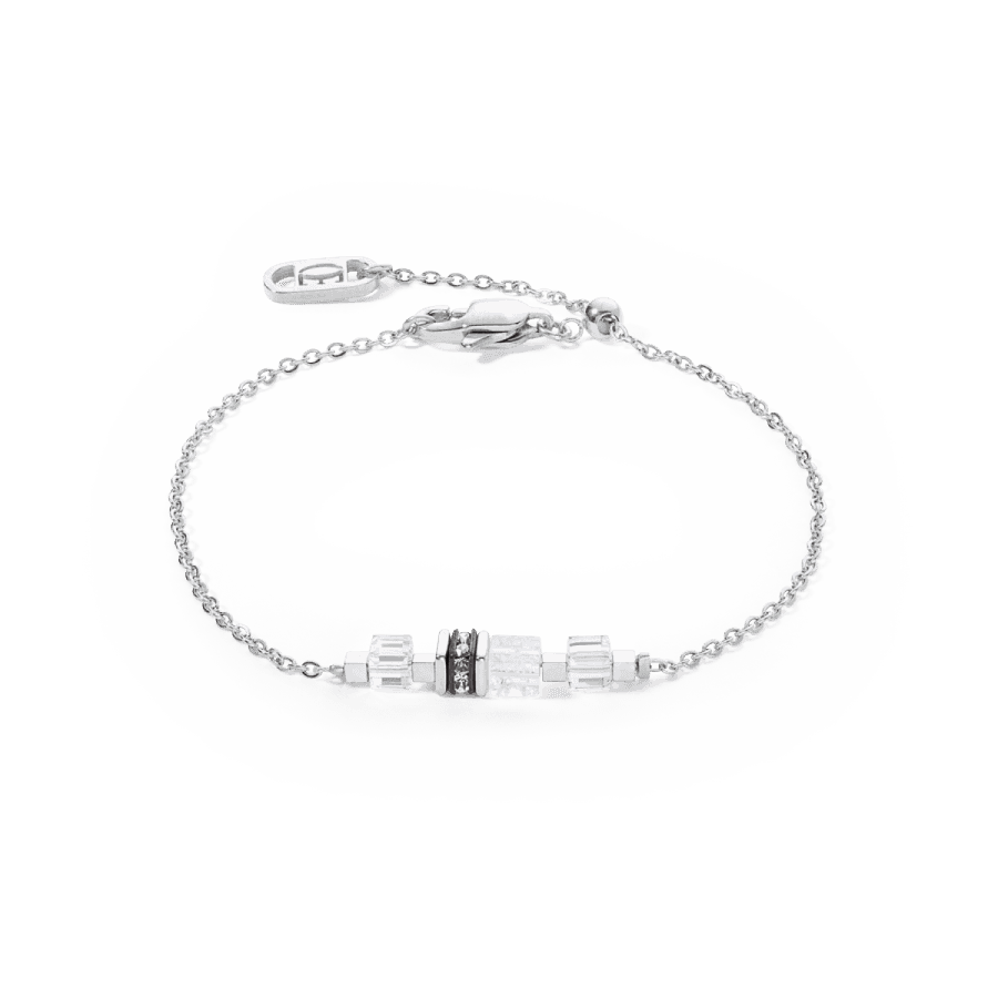 Coeur De Lion Armbånd, Mini Cubes & Chain Silver-White (507630-1417) Material: Stål