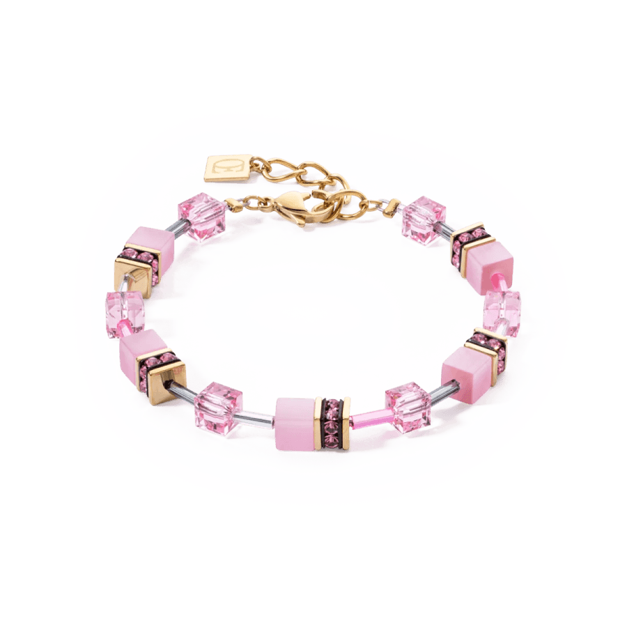 Coeur De Lion Armbånd, GeoCUBE® Iconic Mono Gold Bracelet Pink (402030-1920) Material: Stål