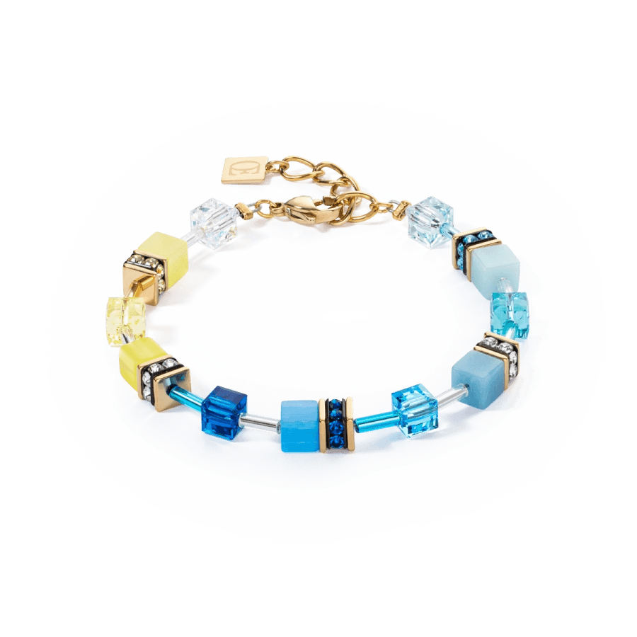 Coeur De Lion Armbånd, GeoCUBE® Iconic Bracelet Turquoise-Yellow (283830-0601) Material: Stål