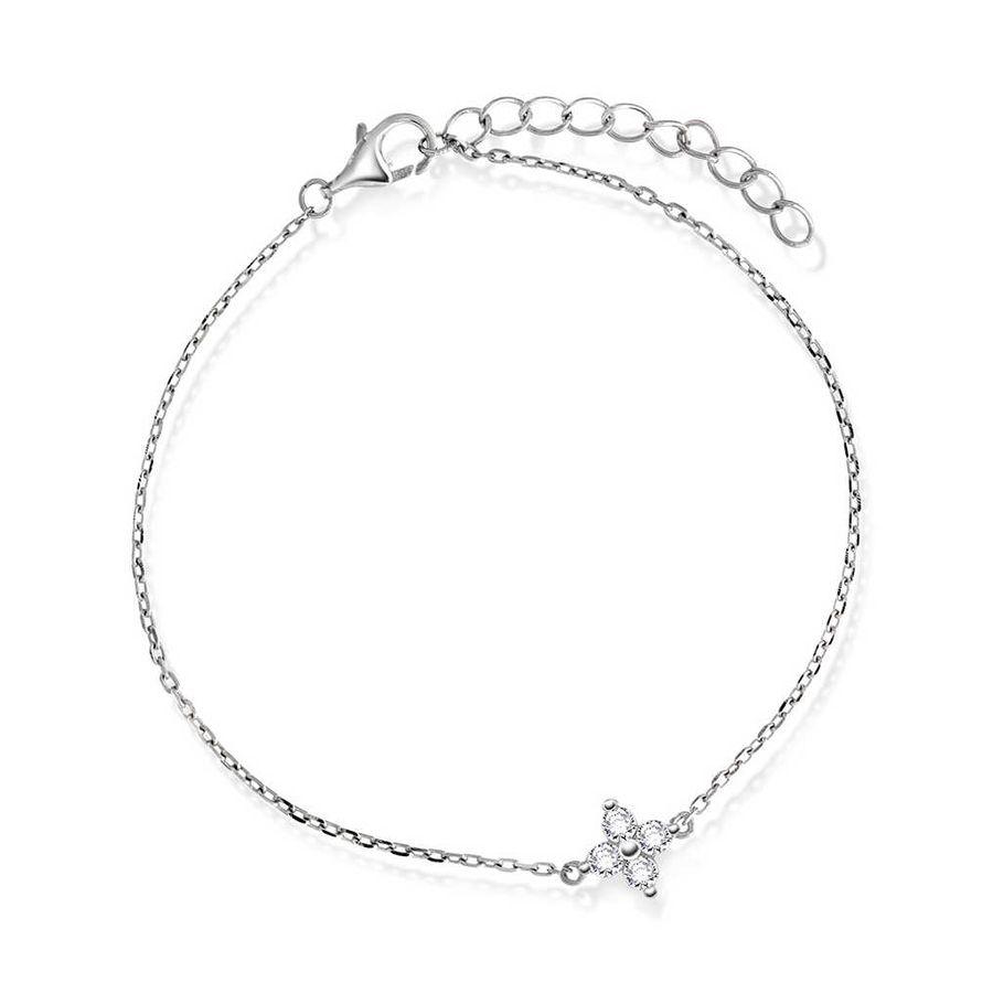 Pan Jewelry Armbånd, Blomst i Sølv Med Hvite Zirkonia (991796) Material: Sølv