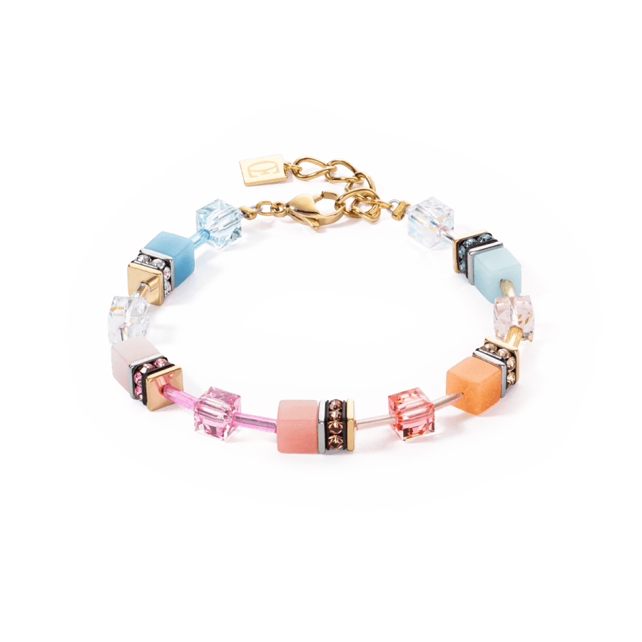 Coeur De Lion Armbånd, GeoCUBE® Iconic Bracelet Aqua-Apricot (283830-2028) Material: Stål