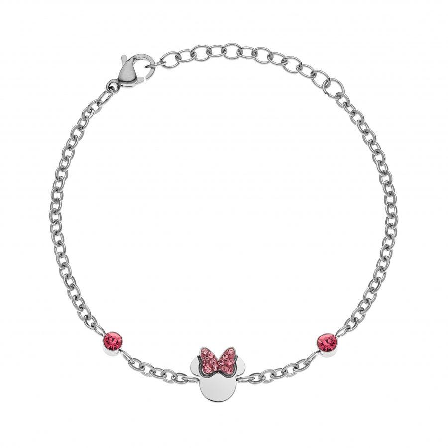 Disney Armbånd, Minnie Mus i Stål Med Rosa Zirkonia (DB600588RPL-B.CS) Material: Stål