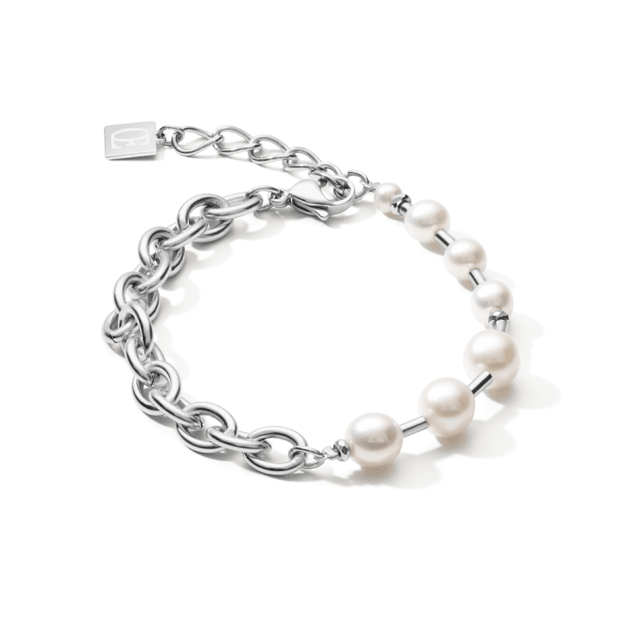 Coeur De Lion Armbånd, Freshwater Pearls & Chunky Chain 4-in-1 (110030-1417) Material: Stål