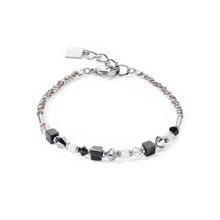 Coeur De Lion Armbånd, Princess Shape Mix Bracelet Black-White (423930-1314) Material: Stål