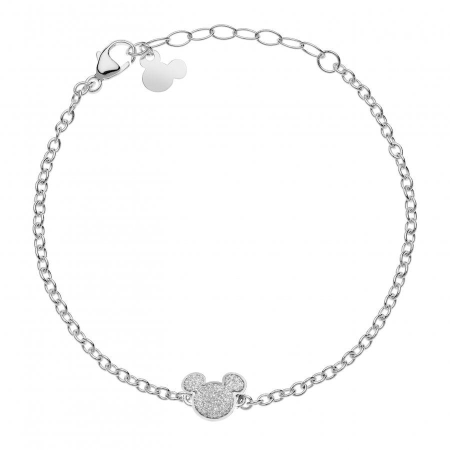 Disney Armbånd, Mikke Mus i Stål Med Hvite Zirkonia (DB600651L-55.CS) Material: Stål