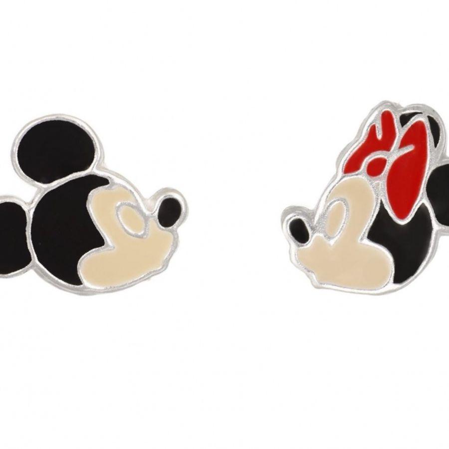 Disney Ørepynt, Mikke og Minnie Mus i Sølv Med Emalje (DES00087SL.CS) Material: Sølv