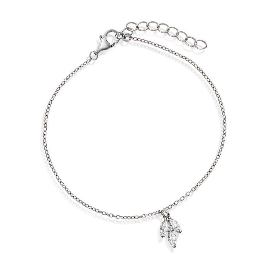 Pan Jewelry Armbånd, Blad i Sølv Med Hvite Zirkonia (991791) Material: Sølv