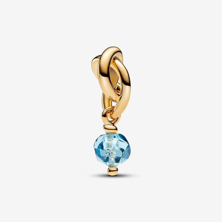 Pandora Charm, March Birthstone Eternity Circle Dangle Material: Forgylt Sølv