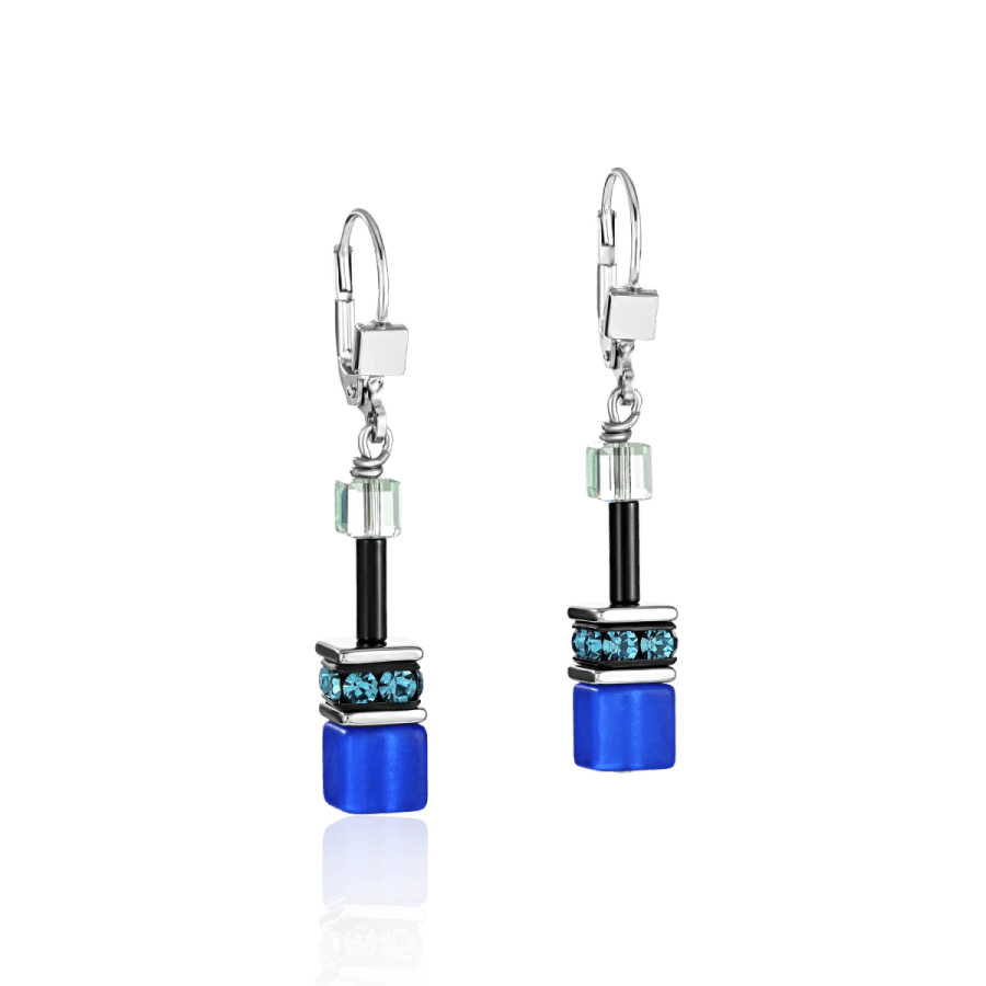 Coeur De Lion Øreringer, GeoCUBE® Earrings Blue-Green (283820-0705) Material: Stål