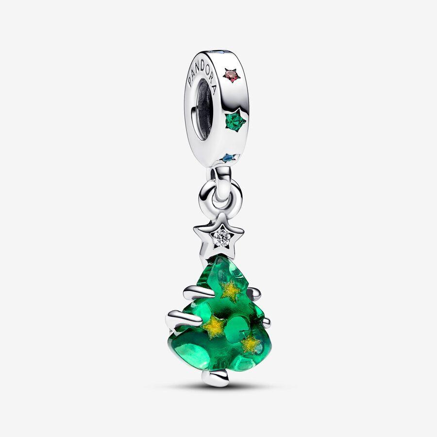 Pandora Charm, Sparkling Christmas Tree Dangle Material: Sølv