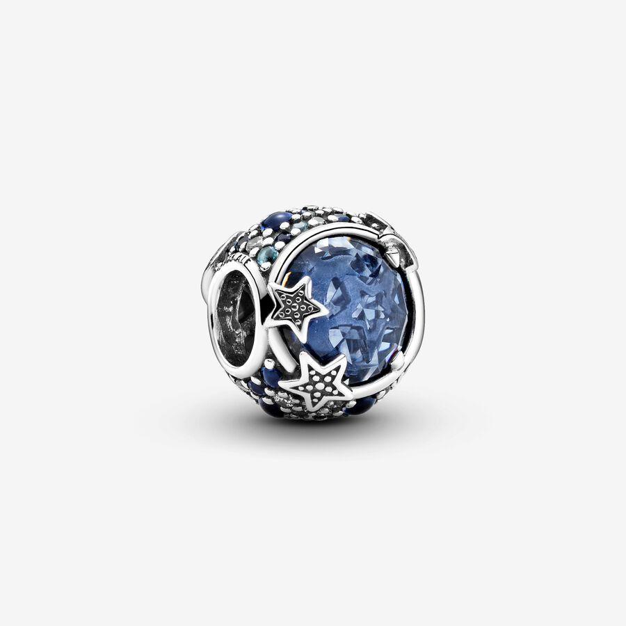 Pandora Charm, Celestial Blue Sparkling Stars Material: Sølv