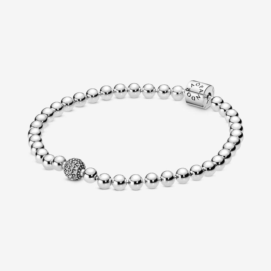 Pandora Armbånd, Beads & Pavé Material: Sølv
