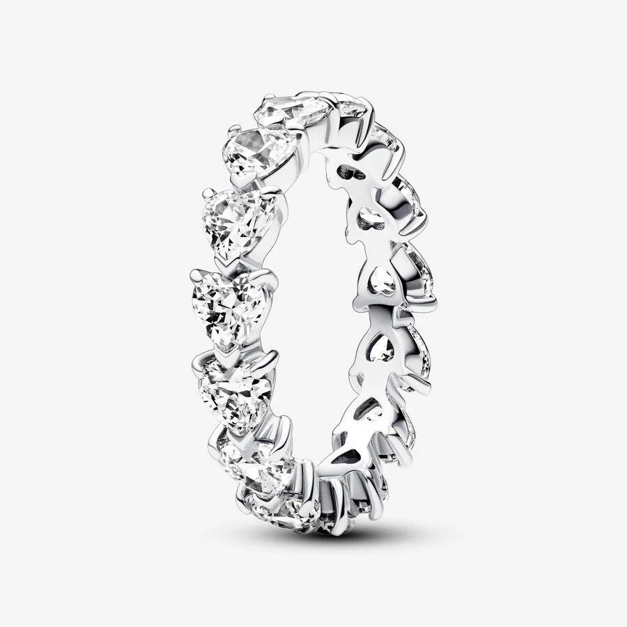 Pandora Ring, Row of Hearts Eternity Material: Sølv