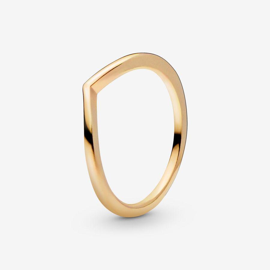 Pandora Ring, Goldplated Polished Wishbone Material: Forgylt Sølv