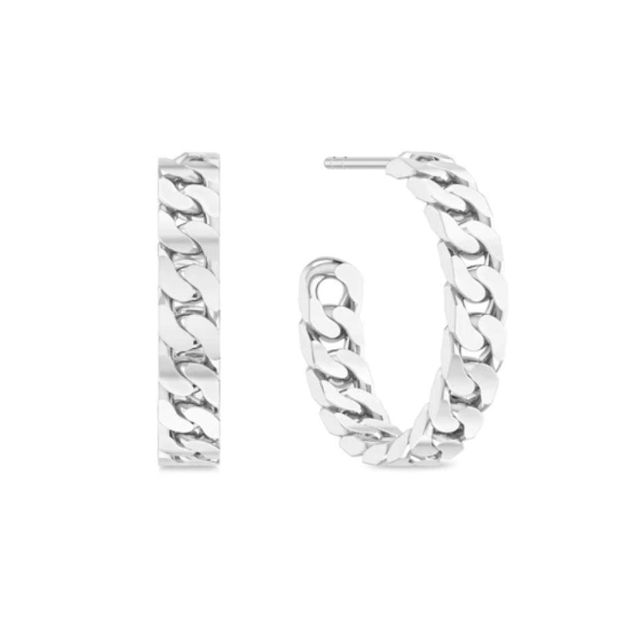 ID Fine Jewelry Øreringer, Curb Chain Medium i Sølv (IDH032SL) Material: Sølv