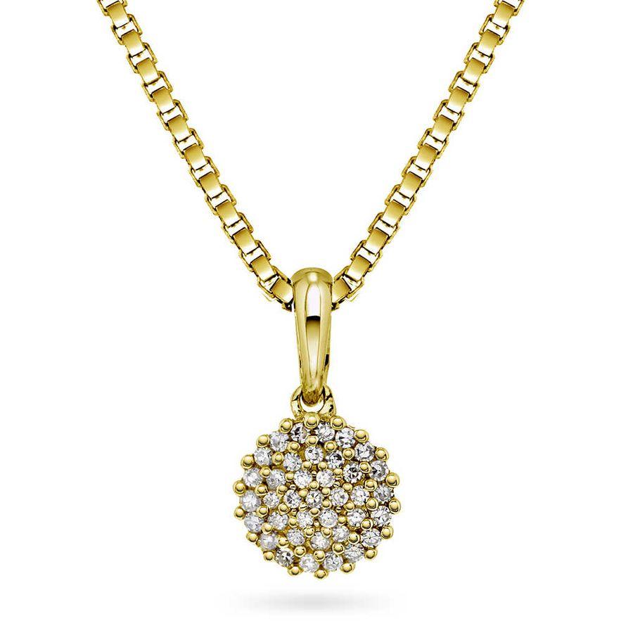 Pan Jewelry Halskjede, Gult Gull Med Diamanter Material: Gult Gull