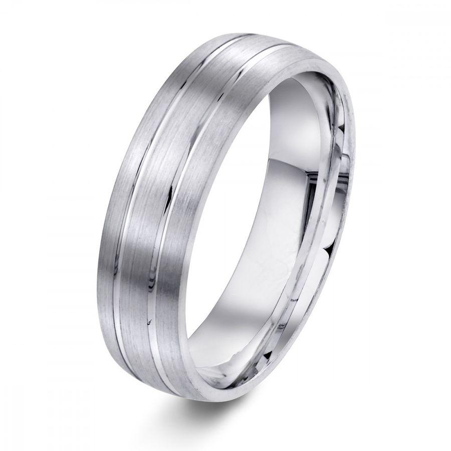 Ring, Sølv Med To Blanke Striper (64504) Material: Sølv