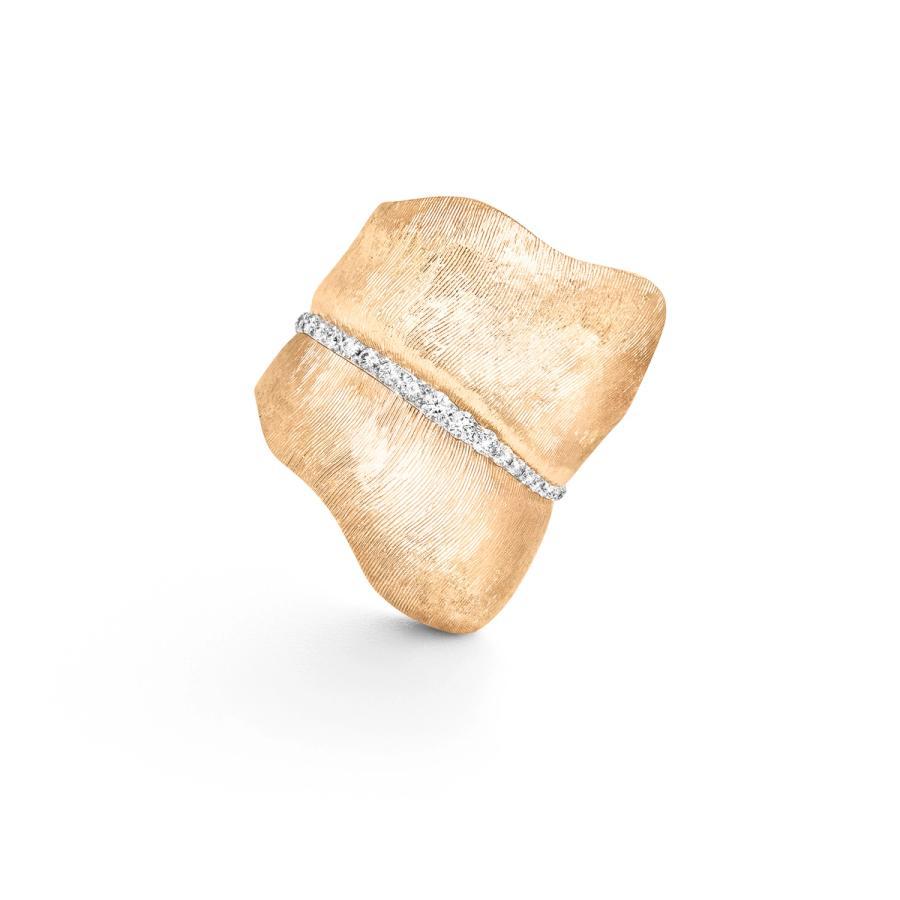 Ole Lynggaard Ring, Leaves Large i Gult Gull Med Diamanter Material: Gult Gull