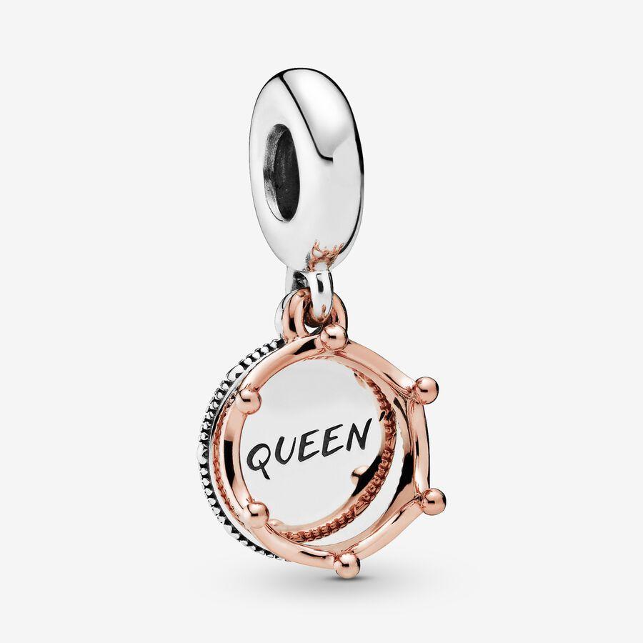 Pandora Charm, Queen & Regal Crown Dangle Material: Sølv,Rosé Gull
