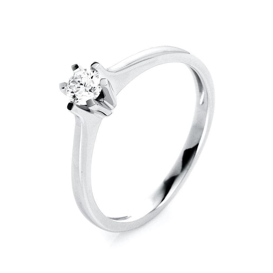 Gullsmed Stamnæss Ring hvitgull, 6 klør, 1 diamant 0,30ct H/W SI2 Varetype: Ring, Material: Hvitt Gull