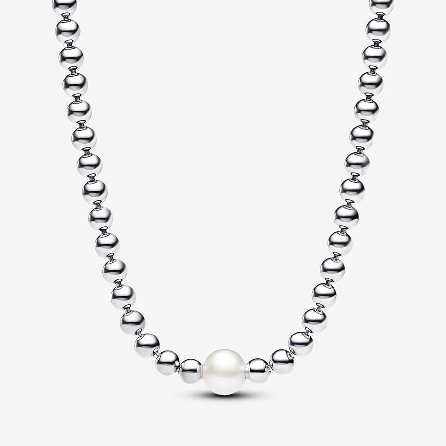 Pandora Halskjede, Treated Freshwater Cultured Pearl & Beads Collier Material: Sølv