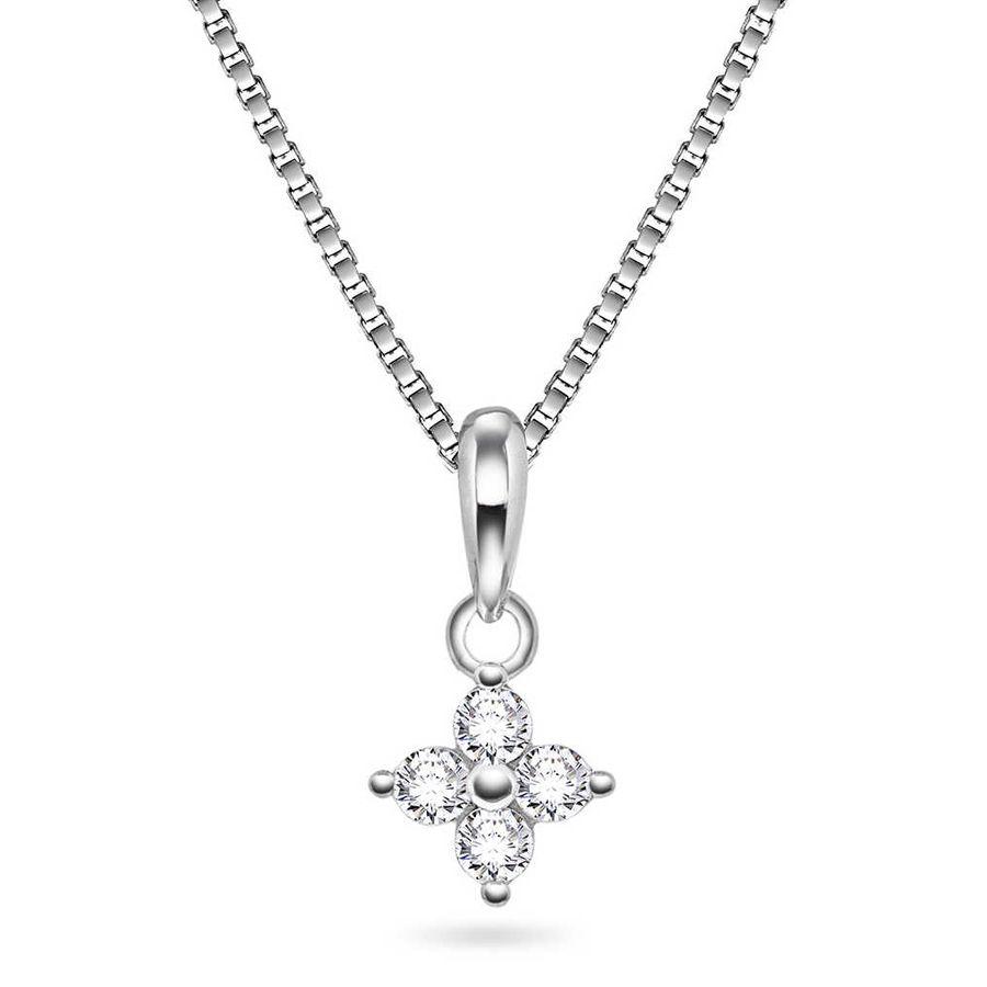 Pan Jewelry Halskjede, Blomst i Sølv Med Hvite Zirkonia (991795) Material: Sølv