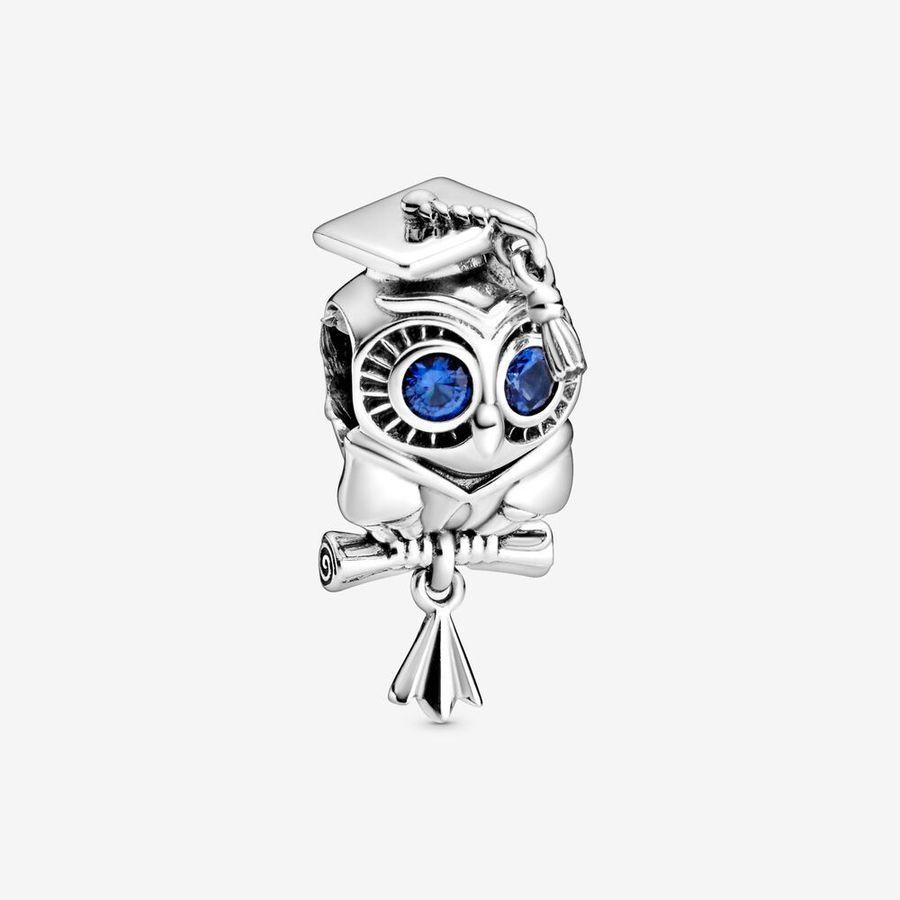 Pandora Charm, Wise Owl Graduation Material: Sølv