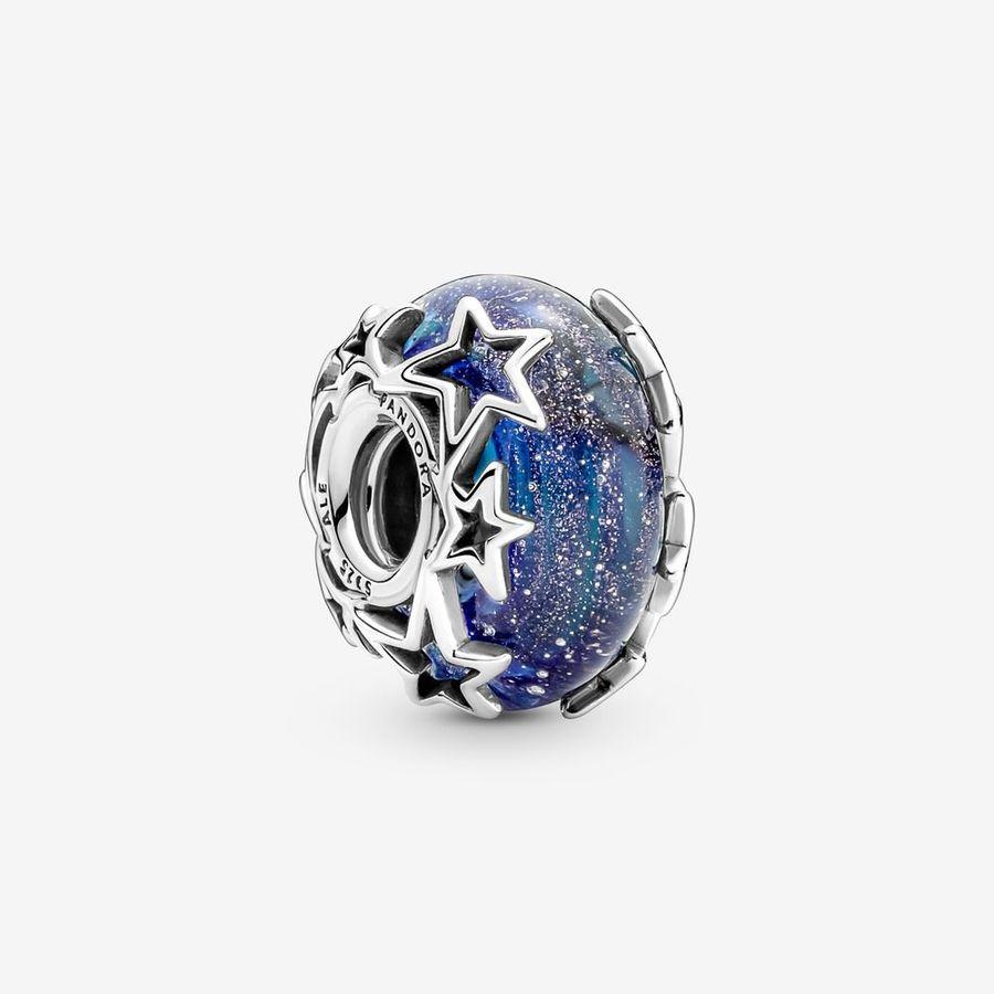 Pandora Charm, Galaxy Blue & Star Murano Material: Sølv