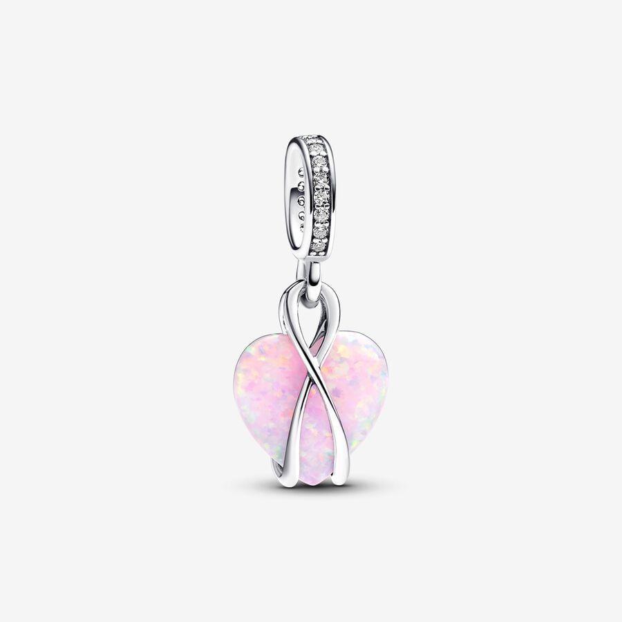Pandora Charm, Mum Opalescent Heart Dangle Material: Sølv