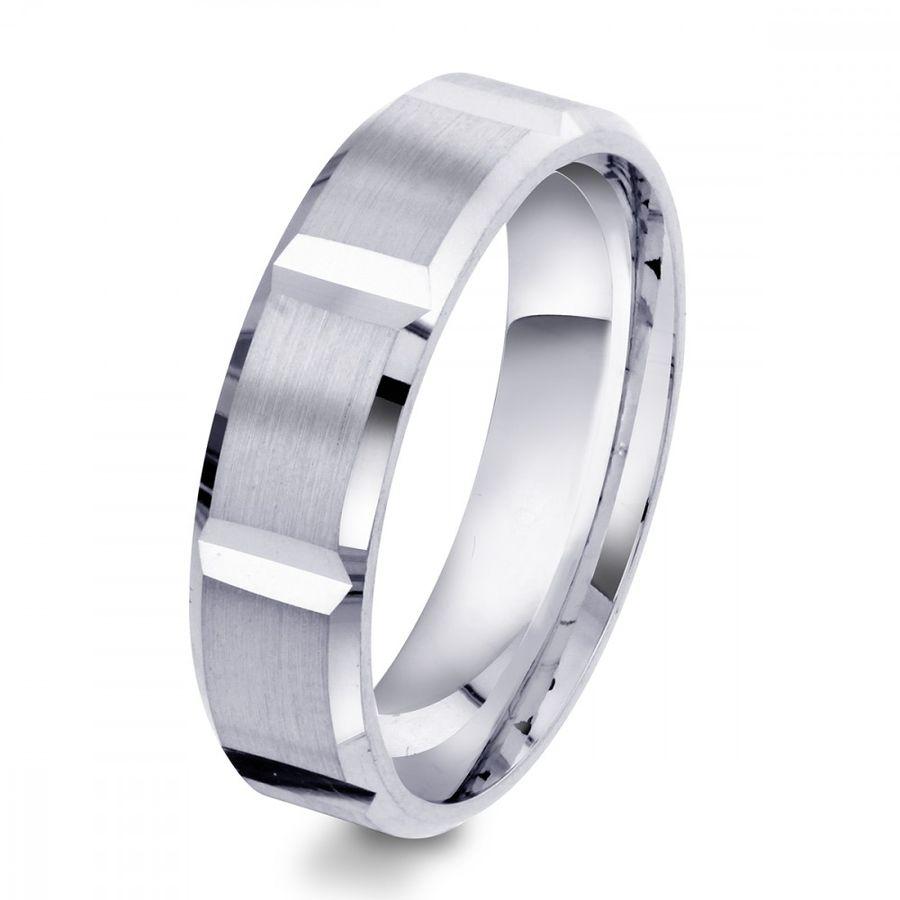 Ring, Sølv Med Vertikale Striper (64509) Material: Sølv