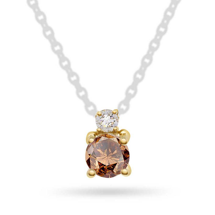 Pan Jewelry Anheng, Gult Gull Med Champagne Granat & Diamant Material: Gult Gull