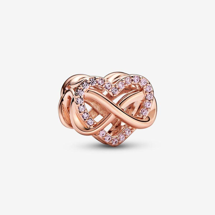 Pandora Charm, Rosé Family Infinity Pink Heart Material: Rosé Gull