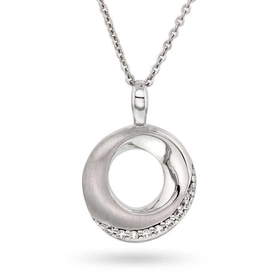 Pan Jewelry Halskjede, Børstet Sølv Sirkel Material: Sølv