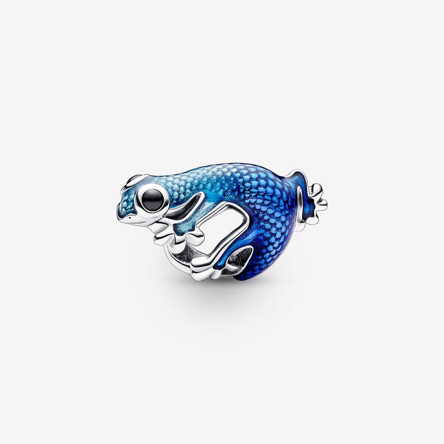 Pandora Charm, Metallic Blue Gecko Material: Sølv