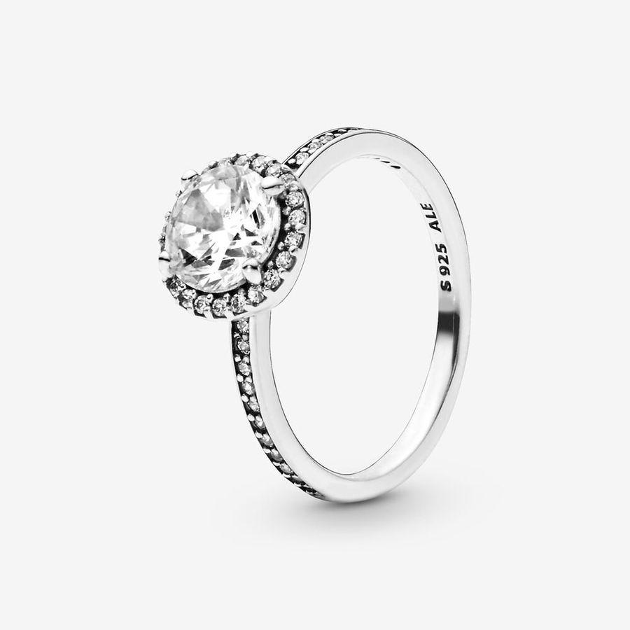 Pandora Ring, Round Sparkle Halo Material: Sølv