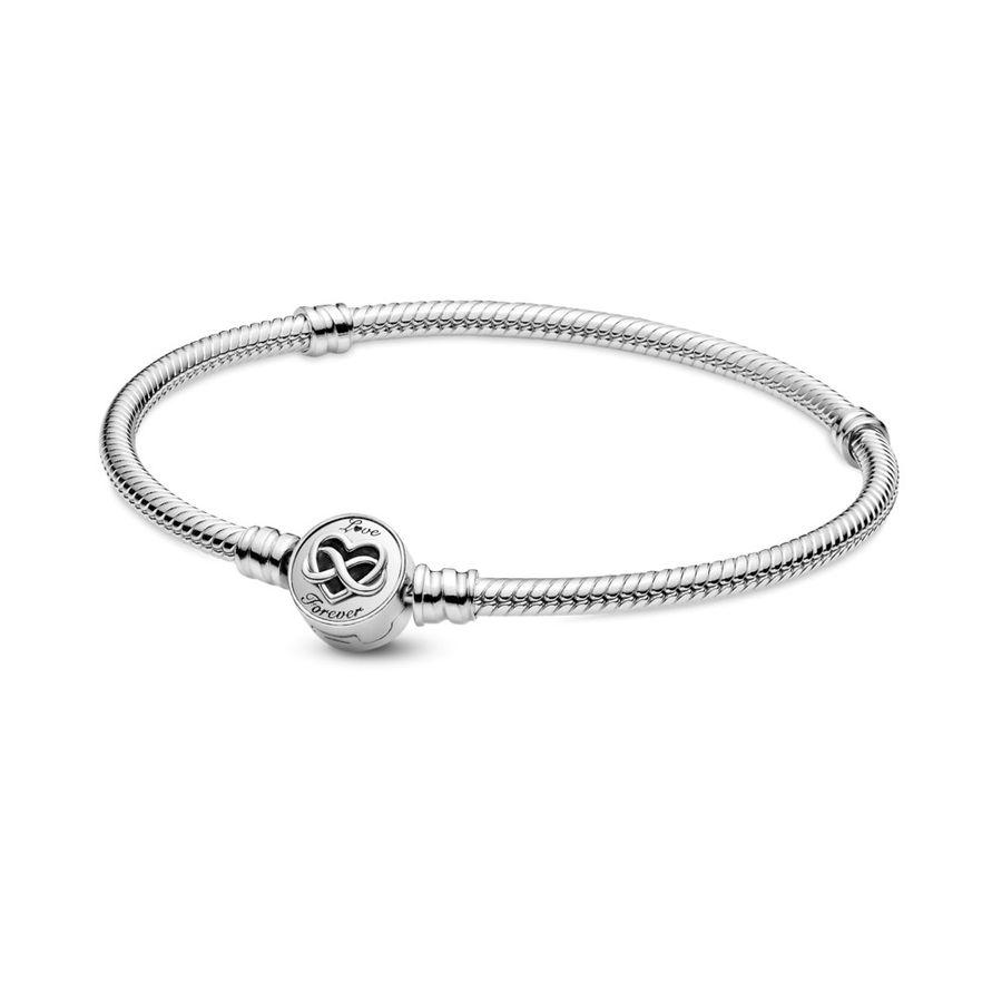 Pandora Moments Heart Infinity Clasp Snake Chain Bracelet Material: Sølv