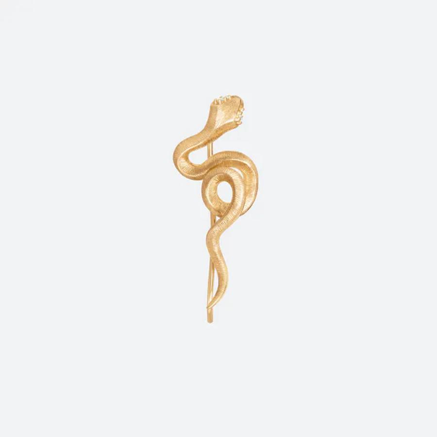 Ole Lynggaard Ørepynt, Snake (Høgre) Material: Gult Gull