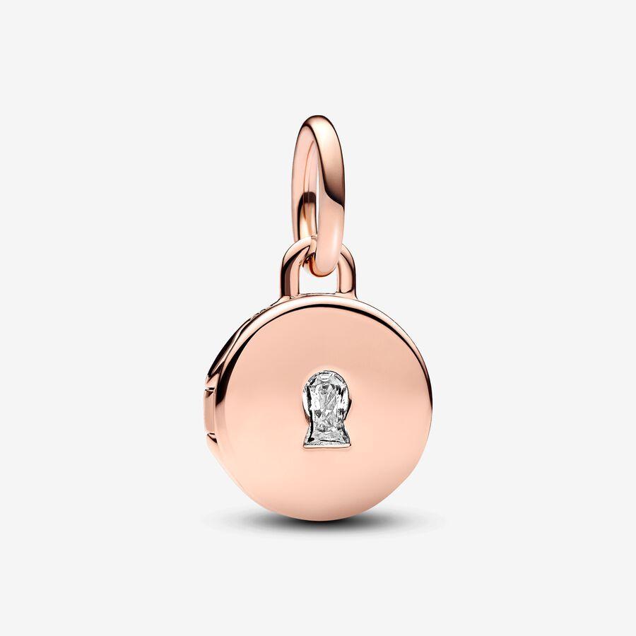 Pandora Charm, Rosé Openable & Engravable Love Locket Dangle Material: Rosé Gull