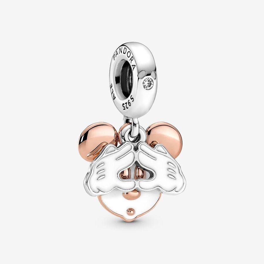 Pandora Charm, Disney Mickey Mouse Double Material: Sølv,Rosé Gull
