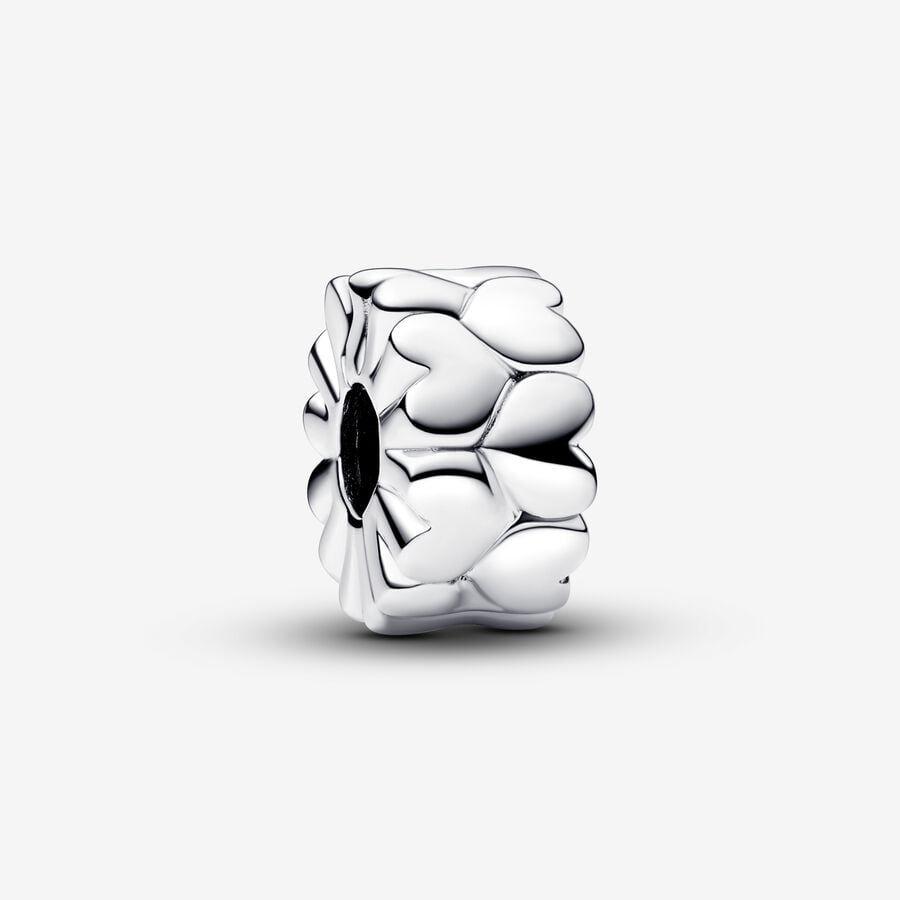 Pandora Charm, Heart Pattern Clip Material: Sølv