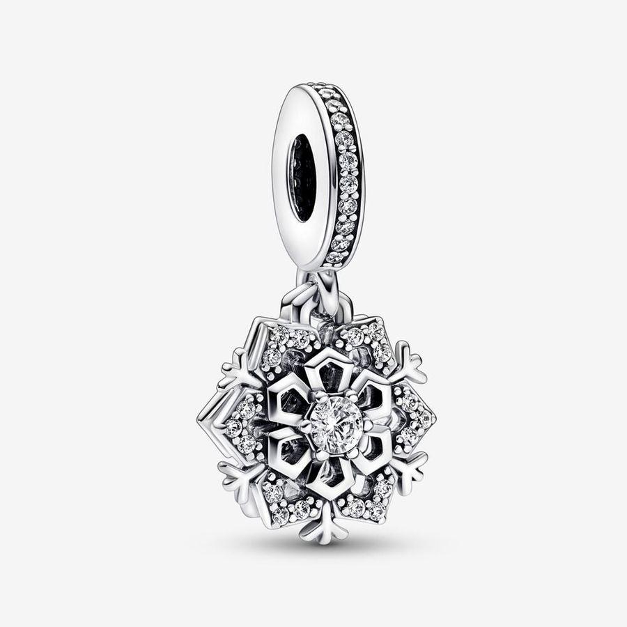 Pandora Charm, Sparkling Snowflake Double Dangle Material: Sølv