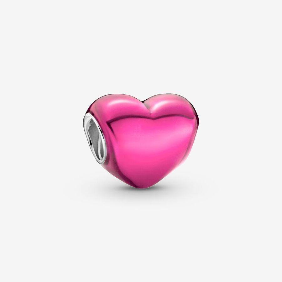 Pandora Charm, Metallic Pink Heart Material: Sølv