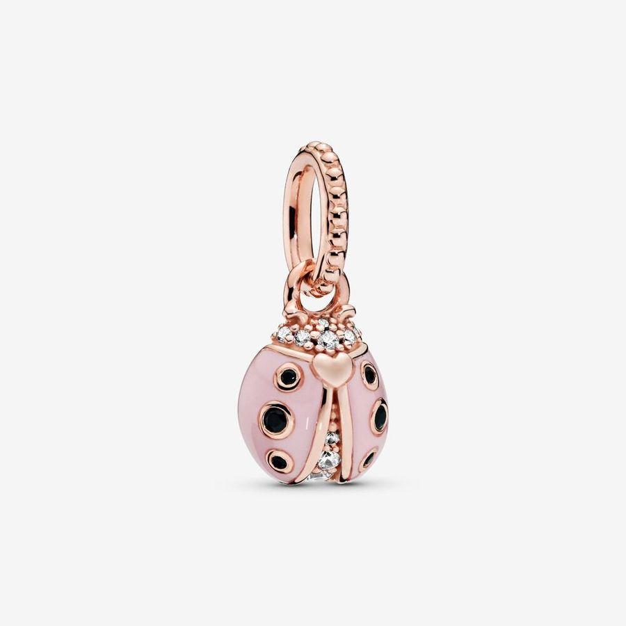 Pandora Charm, Rosé Pink Ladybird Material: Rosé Gull