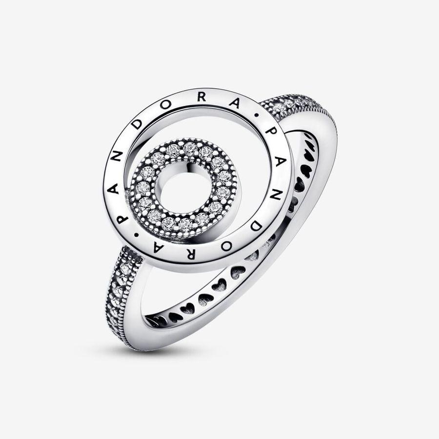 Pandora Ring, Pandora Signature Logo Circles Pavé Material: Sølv
