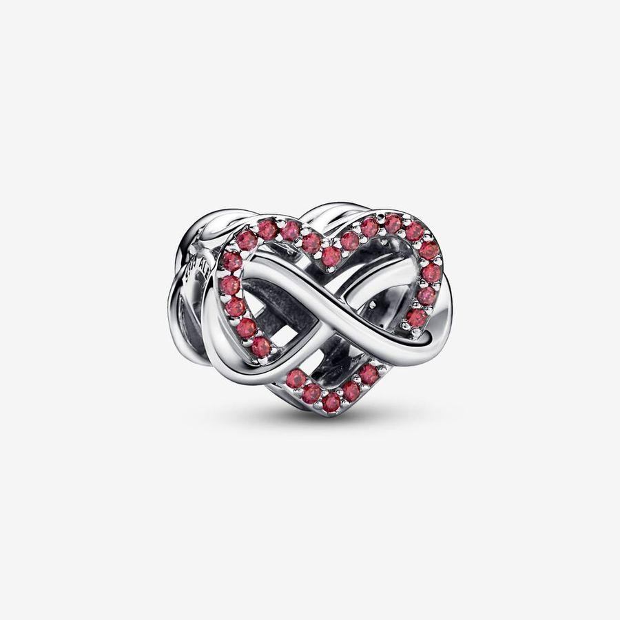 Pandora Charm, Family Infinity Red Heart Material: Sølv