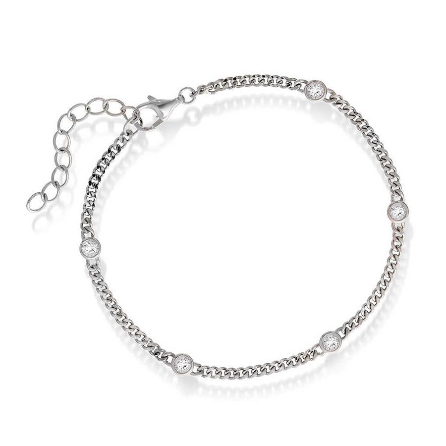Pan Jewelry Armbånd, Sølv Med Hvit Zirkonia (991515) Material: Sølv